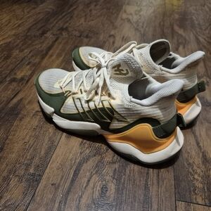 Stylish Cream and Green Adidas Sneakers